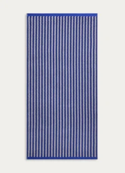 SERVIETTE DE TOILETTE RAYÉE EN JACQUARD CRISTEL BLEU/BEIGE