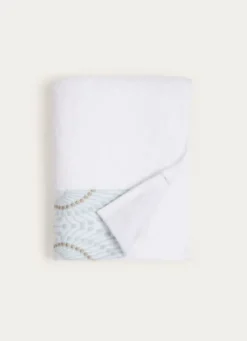 SERVIETTE DE TOILETTE SABRINA A LITEAU FANTAISIE BLANC