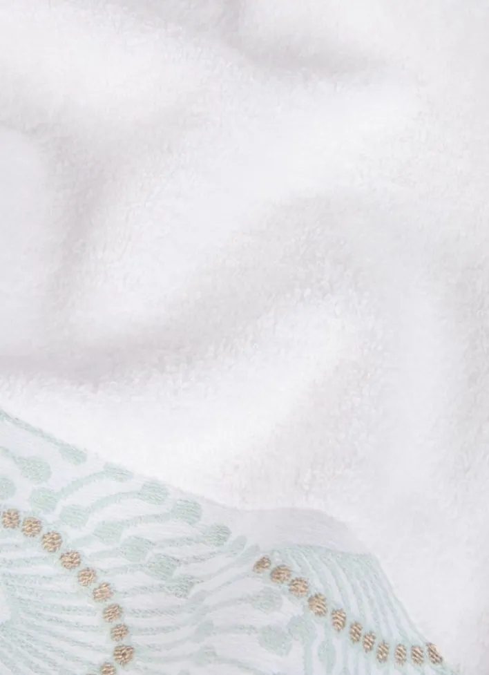 SERVIETTE DE TOILETTE SABRINA A LITEAU FANTAISIE BLANC