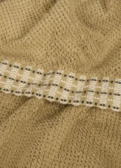 SERVIETTE DE TOILETTE UNIE AVEC LITEAU FANTAISIE VERT OLIVE