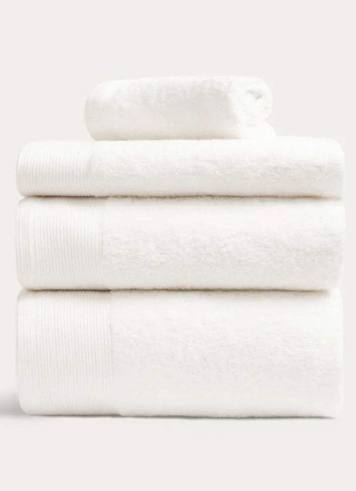 SERVIETTE DE TOILETTE UNIE EN COTON 500GR ÉCRU