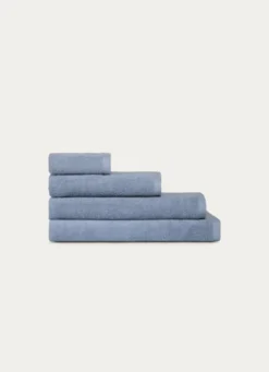 SERVIETTE INVITÉ EN COTON UNI BASIL BLEU