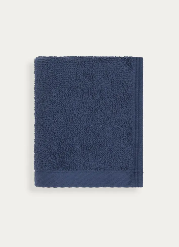 SERVIETTE INVITÉ EN COTON UNI BASIL BLEU FONCÉ