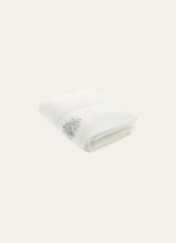 SERVIETTE INVITÉ EN VELOURS BRODÉE 500GR BLANC