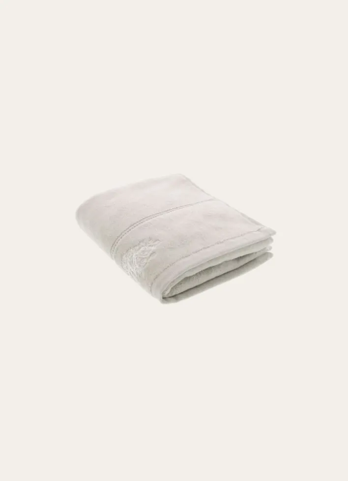 SERVIETTE INVITÉ EN VELOURS BRODÉE 500GR GRIS