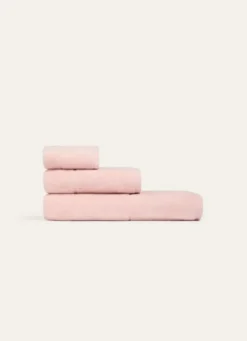 SERVIETTE INVITÉ EN VELOURS BRODÉE 500GR ROSE