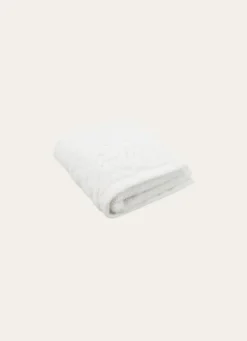 SERVIETTE INVITÉ LITEAU VELOURS CISELÉ BLANC