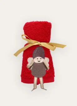 SERVIETTE INVITÉ PERSONNAGE DE NOËL ROUGE GRENAT