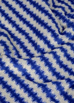 SERVIETTE INVITÉ RAYÉE EN JACQUARD CRISTEL BLEU/BEIGE