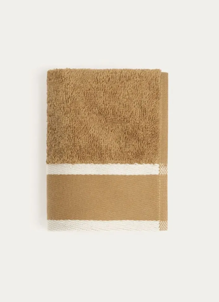 SERVIETTE INVITÉ UNIE À LARGE BORDURE ARTHUR CARAMEL