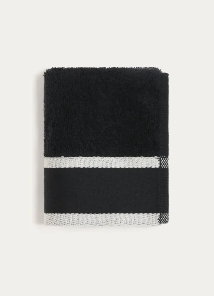 SERVIETTE INVITÉ UNIE À LARGE BORDURE ARTHUR NOIR