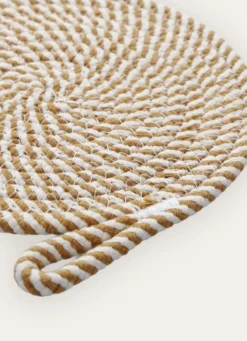 SET DE TABLE BICOLORE NATUREL/BLANC