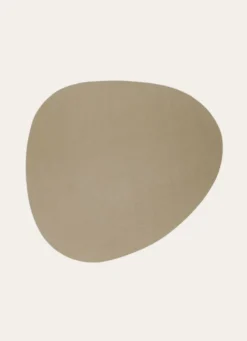 SET DE TABLE EFFET CUIR EN FORME DE GALET DORÉ