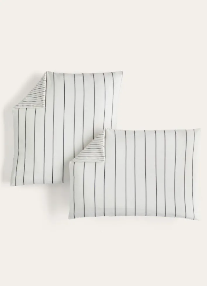 SET DE 2 TAIES D'OREILLER EN FLANELLE CHARLES ECRU