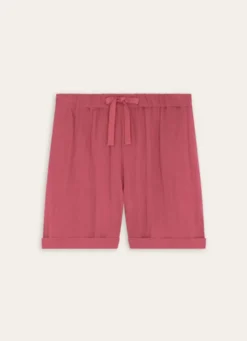 SHORT EN GAZE DE COTON FUSCHIA