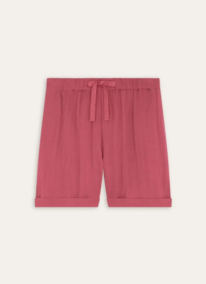 SHORT EN GAZE DE COTON FUSCHIA