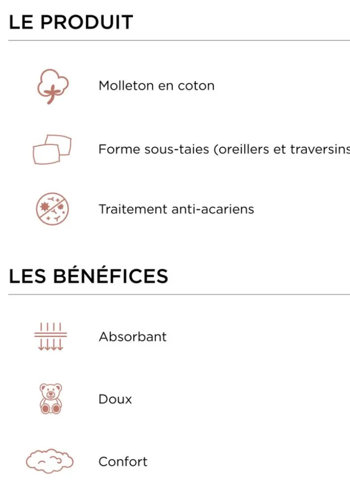 SOUS-TAIE DE TRAVERSIN EN COTON 220GR BLANC