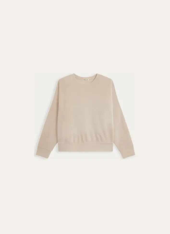 SWEATSHIRT EN VELOURS BEIGE