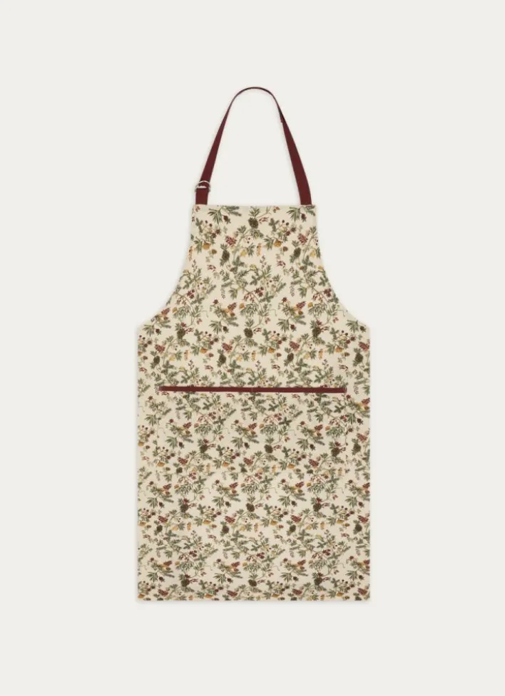 TABLIER DE CUISINE EN COTON IMPRIMÉ VÉGÉTAL MULTICOLORE