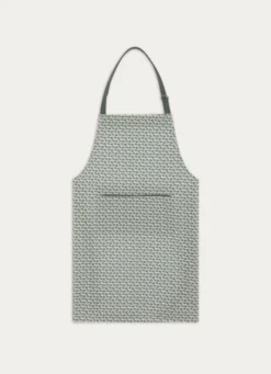 TABLIER DE CUISINE EN COTON IMPRIMÉ VERT CEDRE