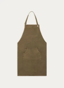 TABLIER EN CANVAS AVEC OEILLETS VERT KAKI