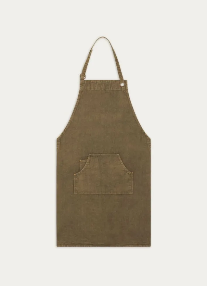 TABLIER EN CANVAS AVEC OEILLETS VERT KAKI
