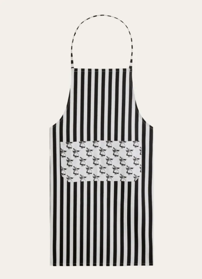 TABLIER EN COTON DRAPEAU BRETON BLANC / NOIR