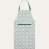 TABLIER EN COTON IMPRIMÉ À MOTIF RAYURES FANTAISIE MULTICOLORE
