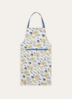 TABLIER EN COTON IMPRIMÉ POISSONS MULTICOLORE