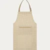 TABLIER EN COTON IMPRIMÉ VICHY BEIGE