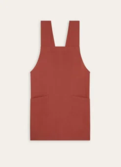 TABLIER JAPONAIS UNI EN COTON ET LIN SIENNE