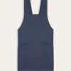 TABLIER JAPONAIS UNI EN COTON ET LIN INDIGO
