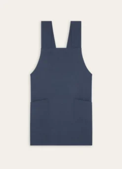 TABLIER JAPONAIS UNI EN COTON ET LIN INDIGO