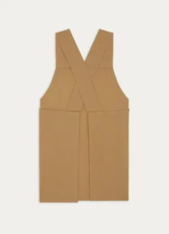 TABLIER JAPONAIS UNI EN COTON ET LIN TABAC