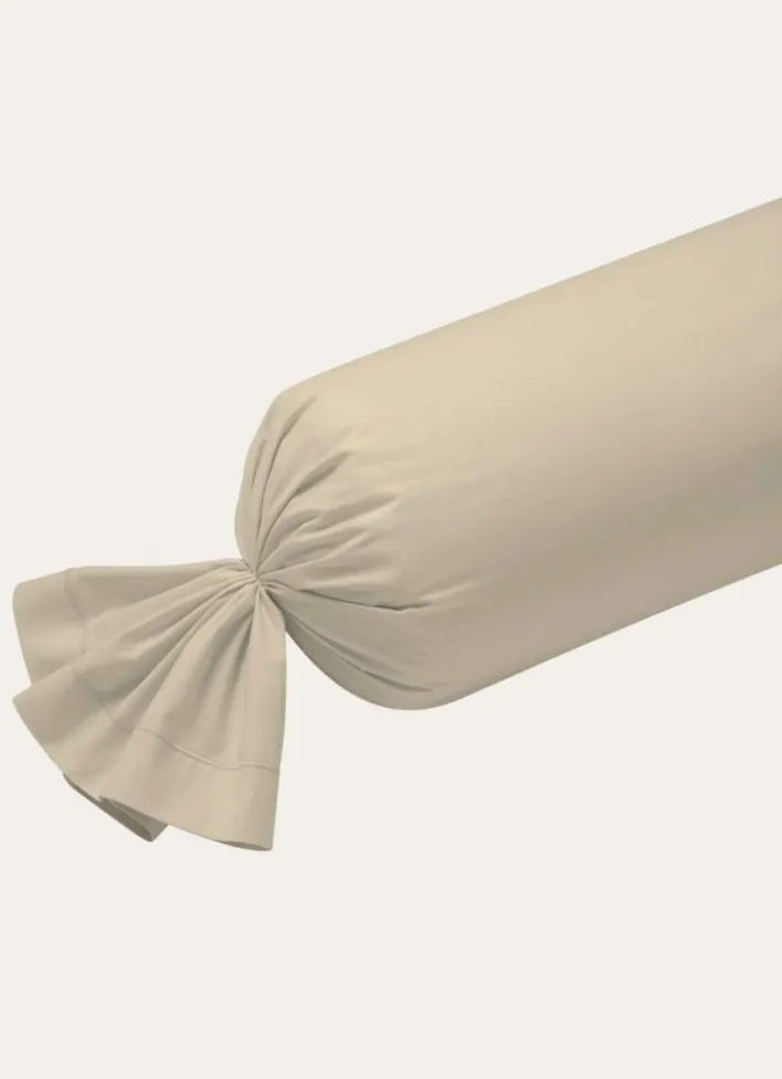TAIE DE TRAVERSIN EN COTON TAUPE