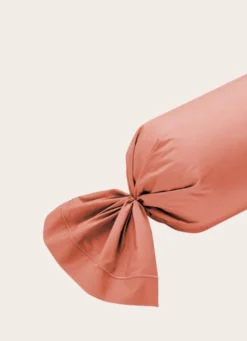 TAIE DE TRAVERSIN EN PERCALE DE COTON CORAIL