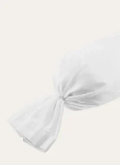 TAIE DE TRAVERSIN EN SATIN DE COTON JACQUARD RAYÉ BLANC