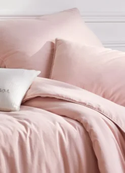 TAIE D’OREILLER ENFANT EN COTON LAVÉ ROSE