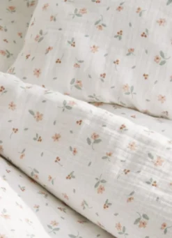 TAIE D’OREILLER ENFANT EN GAZE DE COTON CHAMPÊTRE ÉCRU