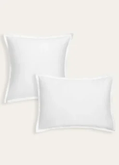 TAIE D'OREILLER EN SATIN DE COTON UNI BLANC