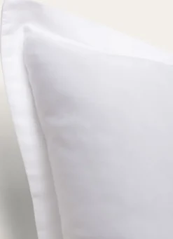 TAIE D'OREILLER EN SATIN DE COTON UNI BLANC