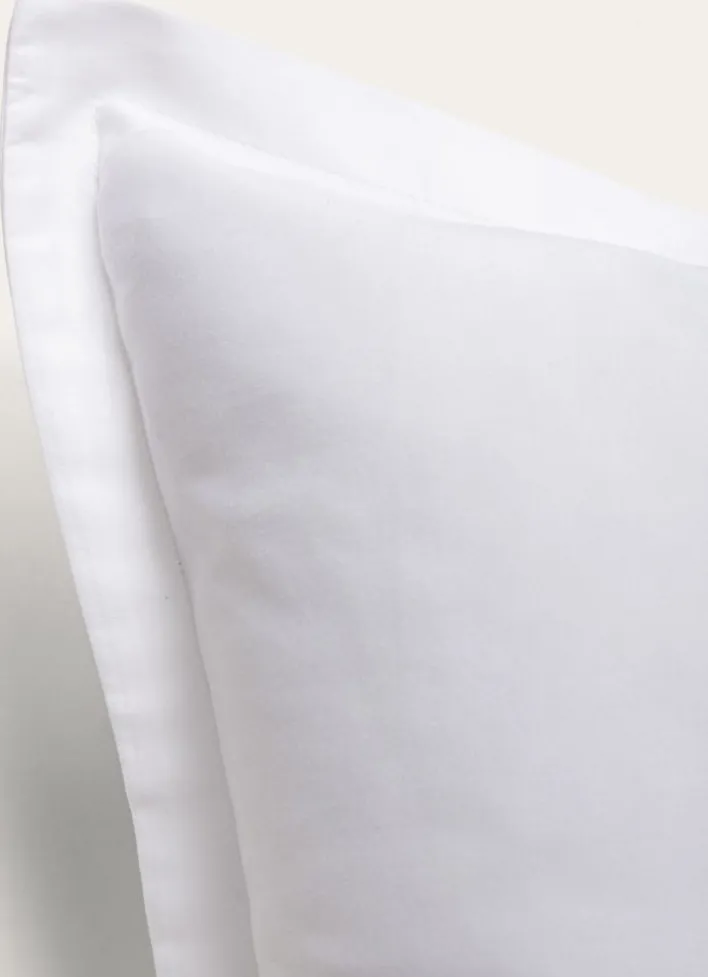 TAIE D'OREILLER EN SATIN DE COTON UNI BLANC