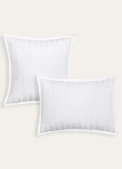 TAIE D’OREILLER JACQUARD RAYURE BÂTON BLANC