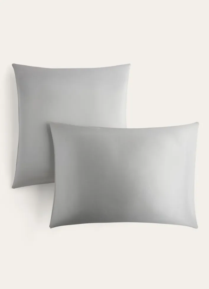 TAIE D'OREILLER PURE SOIE DE MÛRIER GRIS