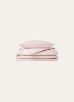 TAIE D'OREILLER UNIE EN COTON LAVÉ BIO ROSE PÂLE