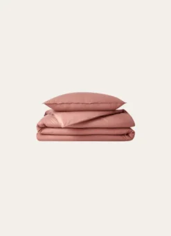 TAIE D'OREILLER UNIE EN COTON LAVÉ BIO ROSE