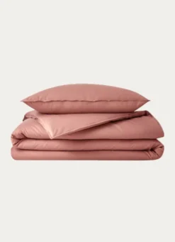 TAIE D'OREILLER UNIE EN COTON LAVÉ BIO ROSE