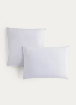 TAIE D'OREILLER UNIE EN COTON LAVÉ BIO BLANC