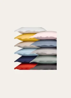 TAIE D'OREILLER UNIE EN PERCALE DE COTON VERT DE GRIS