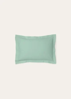 TAIE D'OREILLER UNIE EN PERCALE DE COTON VERT DE GRIS
